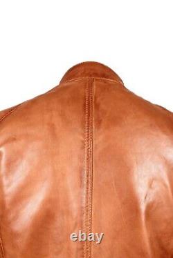 Veste en cuir souple de style designer ajustée pour homme de la collection classique de motard en Arizona