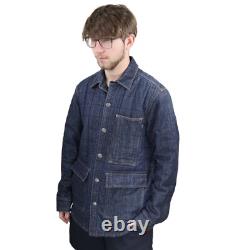 Veste en denim isolée Patagonia Hopper pour hommes, petite, matelassée, manteau de travail type chore.