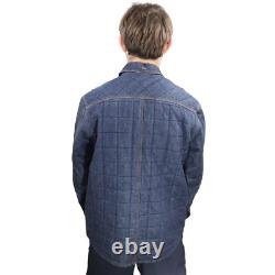 Veste en denim isolée Patagonia Hopper pour hommes, petite, matelassée, manteau de travail type chore.