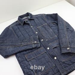 Veste en denim isolée Patagonia Hopper pour hommes, petite, matelassée, manteau de travail type chore.