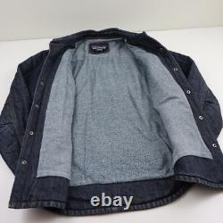 Veste en denim isolée Patagonia Hopper pour hommes, petite, matelassée, manteau de travail type chore. Veste en denim isolée Patagonia Hopper pour hommes, petite, matelassée, manteau de travail type chore.