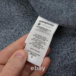 Veste en denim isolée Patagonia Hopper pour hommes, petite, matelassée, manteau de travail type chore.
