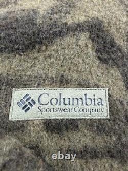 Veste en laine Columbia Gallatin Range vintage, camouflage marron, fermeture éclair intégrale, chasse, homme, 2XL