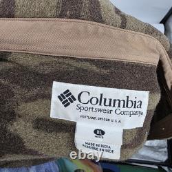 Veste en mélange de laine Columbia Gallatin Range camouflage marron Outfitter XL années 2000