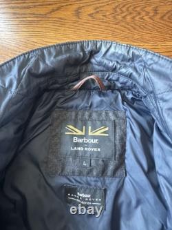 Veste/ manteau en cuir Barbour pour homme grande taille/l en navy matelassé doublé Land Rover rare