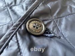 Veste/ manteau en cuir Barbour pour homme grande taille/l en navy matelassé doublé Land Rover rare