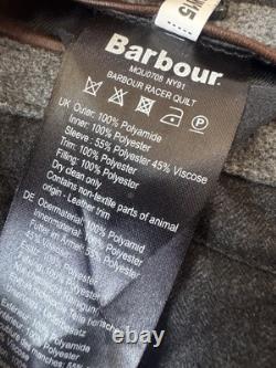 Veste/ manteau en cuir Barbour pour homme grande taille/l en navy matelassé doublé Land Rover rare