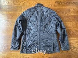Veste/ manteau en cuir Barbour pour homme grande taille/l en navy matelassé doublé Land Rover rare