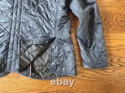 Veste/ manteau en cuir Barbour pour homme grande taille/l en navy matelassé doublé Land Rover rare