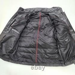 Veste matelassée à capuche en cuir Techno Moto Smart Range pour homme L/XL noire