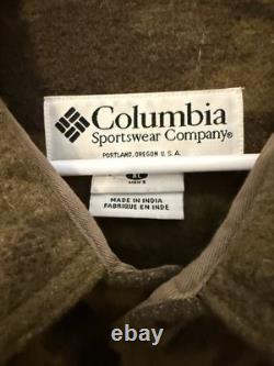 Veste vintage Columbia Gallatin Range Homme XL Marron Camouflage Mélange de Laine Années 90