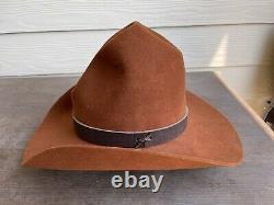 Vintage Antique Rugged Old West Bailey Cowboy Hat 7 1/8 Open Range Tom MIX Gus