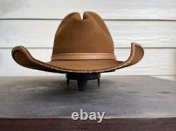 Vintage Antique Rugged Old West Stetson Cowboy Hat 7 1/4 Open Range Tom MIX Gus