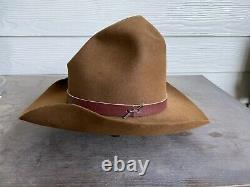 Vintage Antique Rugged Old West Stevens Cowboy Hat 7 1/8 Open Range Tom MIX Gus