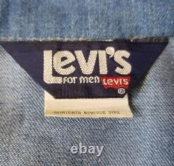 Vtg 70s Levi's For Men Levi's Orange Tab Denim Soft Jean Jacket Drawstring USA
