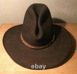 Vtg Antique Old West Resistol Stagecoach Cowboy Hat 7 1/4 Open Range Tom MIX Gus