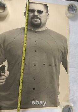 Vtg Shooting Range Cible American Paper Poster 80s Man Sunglasses Man Cave