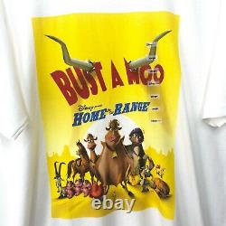 Y2k Disney Home On The Range Movie Promo T-shirt Homme Taille L/xl Bust A Moo Nwt